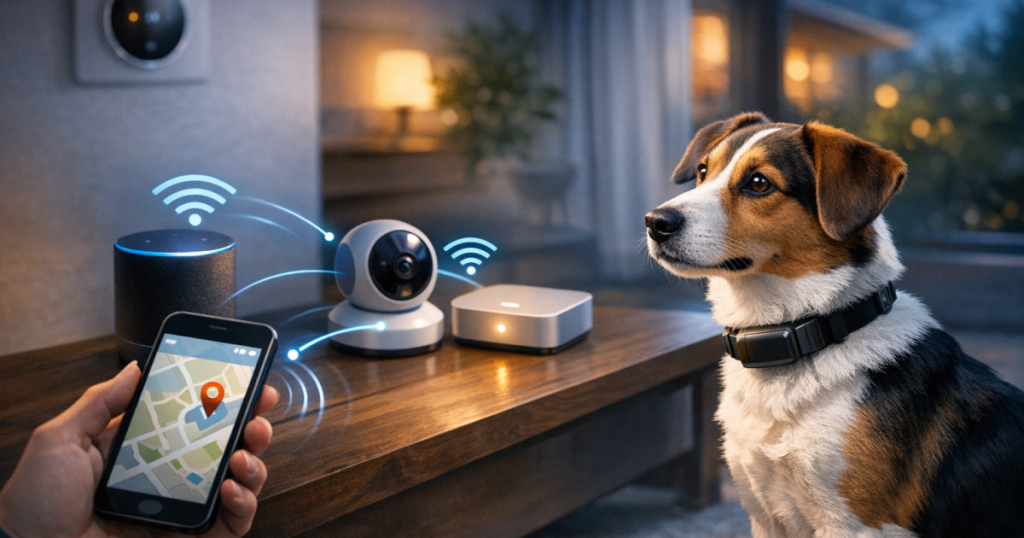 connect GPS dog tracker to smart home devices